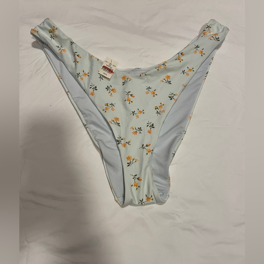 Aerie Printed floral Super High Cut Cheekiest Bikini Bottom Size XL